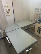 bureau d'angle en verre 