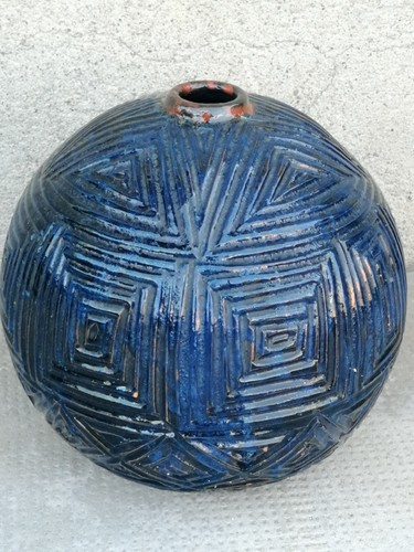 Ancien vase boule terre - , cuite