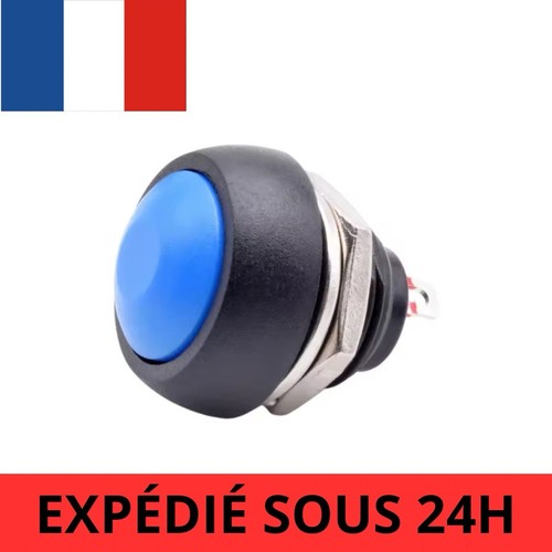 Bouton poussoir bleu - bouton,