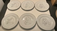 Tomi Ungerer/ 6 assiettes série limitée/ Apilco limoges France