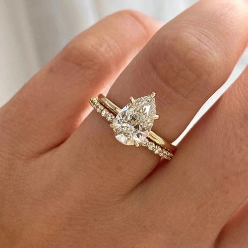 Moissanite bridal set - moissanite,