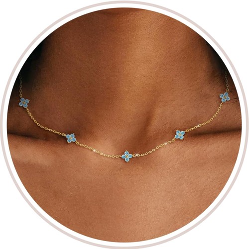 Collier femme trefle cz - collier,