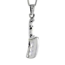 Pendentif Couteau Hachoir En Argent Sterling / Charme, Chaîne En Boîte Italienne