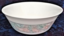 ARCOPAL * OISEAUX IBISCUS * grand saladier diam 24 cm haut 10 cm fleurs