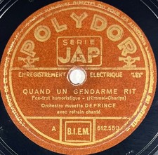 Orchestre Musette Deprince : Quand un gendarme rit 78 tours POLYDOR JAP 512.550