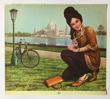 Inde Vélo Dame Art Imprimé