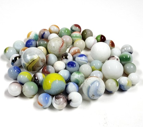 Lot billes verre vintage - billes,