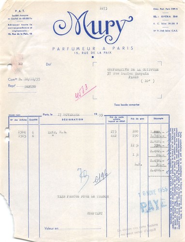1955 parfumeur mury paris - 1955,