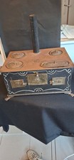 cuisinière ancienne jouet ancien ;lrgr 31 cm ;en tôle peinte avec brûleurs 