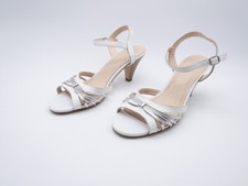 Minozzi Milano Sandales Pour Femmes En Cuir Blanches Taille 41 EU Art. 1071-10