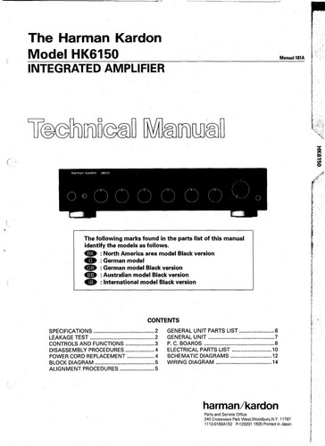 Service manuel instructions - manuel, d'instructions