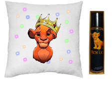 COUSSIN LUMINEUX PERSONNALISABLE  ET SON CADEAU SIMBA ROI LION