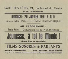 Ticket de Cinéma ancien