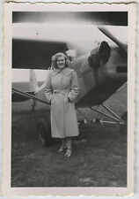 PHOTO ANCIENNE - AVION ANSALDO (?) HÉLICE FEMME - PLANE HELIX - Vintage Snapshot