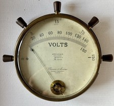 Grand Voltmètre Marin Apériodique Chauvin & Arnoux R 18000 Laiton Bel État -Rare