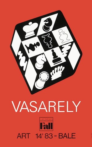 Victor vasarely echecs - vasarely,, rouge