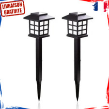 Lampe Solaire LED Kit x2 Éclairage Extérieur Lanterne pour Allée Chemin Jardin