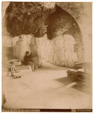 Fiorillo, Jerico, Grotte de la Quarantaine  Original vintage print. Tirage alb