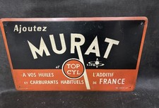 Ancienne Tôle TOPCYL MURAT HUILES ADDITIF CARBURANT GARAGE MÉCANIQUE FRANCE Auto