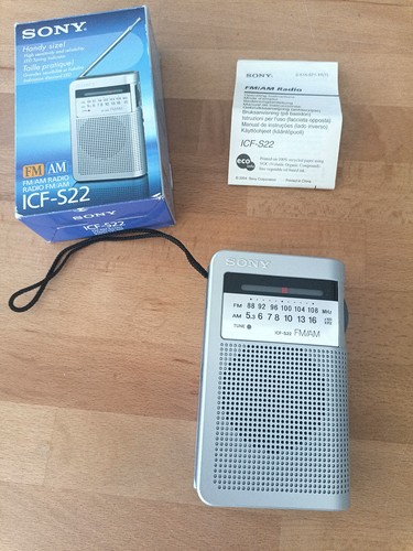 Sony icf s22 silver - am, fm