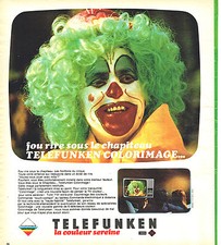 PUBLICITE ADVERTISING 114  1975  TELEFUNKEN   téléviseur COLORIMAGE