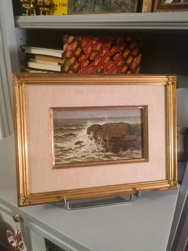 Tableau ancien marine huile - ancien.,