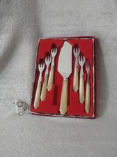 Ancien coffret service / couvert à dessert 7 pièces (b)