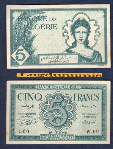Algérie francs 11 - 5, 16/11/1942