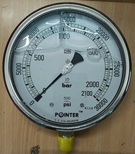 Manomètre haute pression en acier inoxydable 2100 Bar / 30000 PSI....