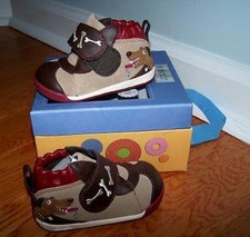 ROBEEZ DOG & BONES EXPRESSO/TAN BOY SHOES SIZE 3 NIB