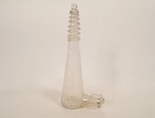 Abreuvoir à oiseaux ancien verre soufflé torsadé XVIIIème siècle