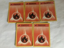LOT 5 CARTES CARDS POKEMON SET DE BASE ENERGIE " FIRE - FEU " WIZARDS 1999