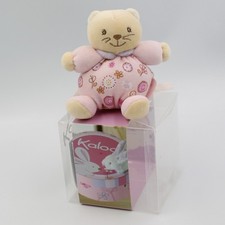 Mini doudou chat rose fleur