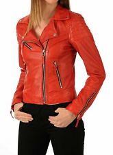 Blouson en cuir rouge pour