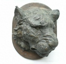 Médaillon, haut relief, tigre, Bronze, moderne, genre trophée