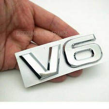 LOGO EMBLEME V6 Emblem 3D Logo CHROME Auto Aufkleber Tuning Sticker Metall