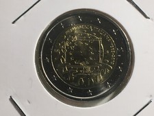 2 EURO ITALIE 2015 30 ANS DRAPEAU EUROPEEN COMMEMORATIVE NEUVE FLAG