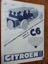 CITROEN C6 familiale 34 publicité papier ILLUSTRATION 1929