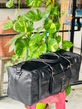 Sac de voyage en cuir de chèvre de gym pour hommes, plus grand et meilleur sa...