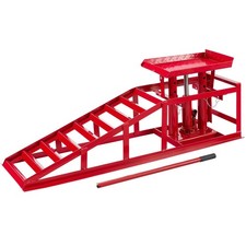 AREBOS Voitures Véhicule Rampe Jack Hauteur Hydraulique Réglable 2T Rouge