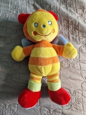 DOUDOU POMMETTE INTERMARCHE ABEILLE PAPILLON AILE BLEU ORANGE JAUNE 21cm TTBE