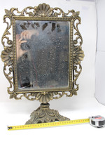 Ancien miroir de cheminée cadre et pied bronze