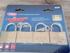 Lot de 4 cadenas laiton ABUS 84/45 1 seul clé pour les 4 - inclus 5 clés