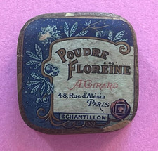 Ancienne petite boîte échantillon  "Poudre FLOREÏNE" A.GIRARD - PARIS - 1920's