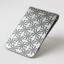 Unique Asanoha Money Clip or blanc 14K sur Light-Reactive design japonais 1PC