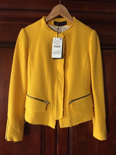 Zara yellow tweed - tweed, with