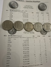 ? Lot de 5 pièces de 10 Francs Turin (1947 B, 1948, 1948 B, 1949, 1949 B) Sup