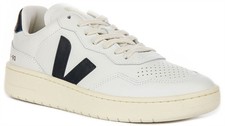 Veja Lea Cuir Logo Latéral Plat Dentelle Hommes Baskets en Blanc Marine UK 6 -