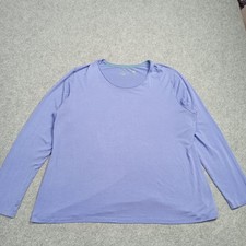 Gudrun Sjoden Shirt XXL 2XL Bleu Extensible Lyocell Jersey Top Long Manche Blous