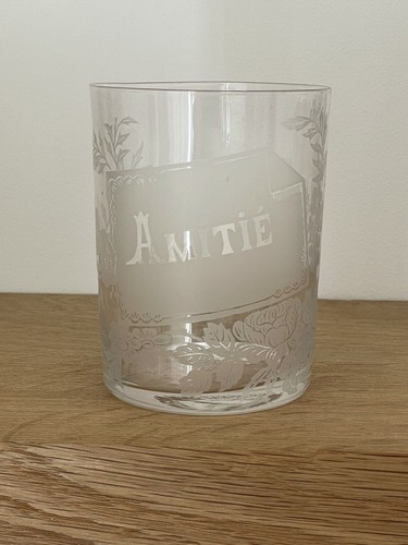 Ancien verre gobelet amitié - gobelet,